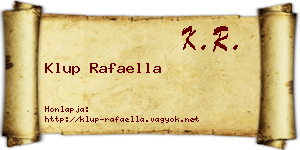 Klup Rafaella névjegykártya